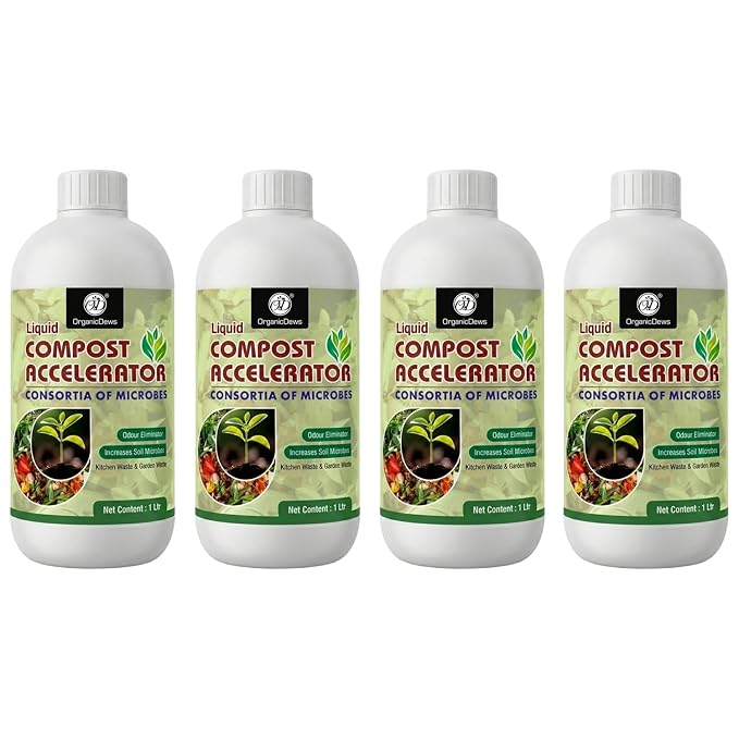 OrganicDews Liquid Compost Accelerator Microbial Inoculum for Faster Composting of Kitchen & Garden Waste – Suitable for Indoor Compost Bins & Outdoor Composting – Helps Reduce Odour