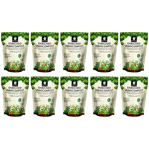 OrganicDews Enriched Vermicompost - Enriched & Fortified with Cow Dung and Bio Fertilizers - For Terrace Gardening, Vegetable/Flower Plants