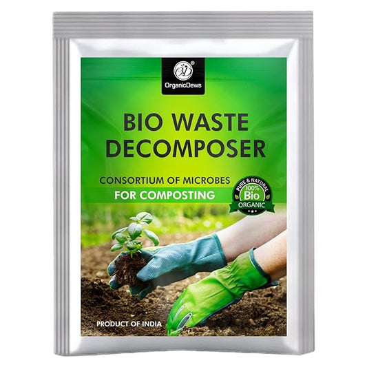 OrganicDews Bio Waste Decomposer – Microbial Inoculum for Faster Decomposition of Organic Kitchen & Garden Waste – Helps Convert Organic Waste into Compost – Easy Composting Solution