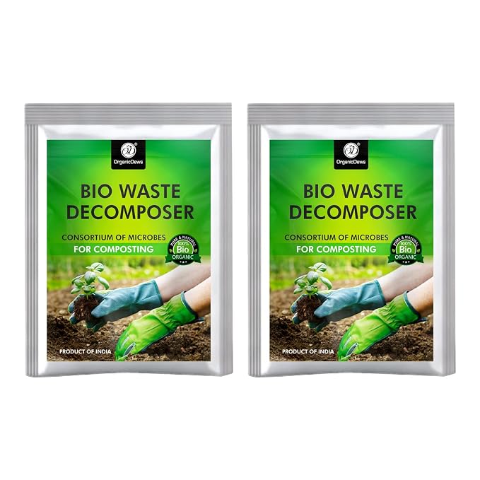 OrganicDews Bio Waste Decomposer – Microbial Inoculum for Faster Decomposition of Organic Kitchen & Garden Waste – Helps Convert Organic Waste into Compost – Easy Composting Solution