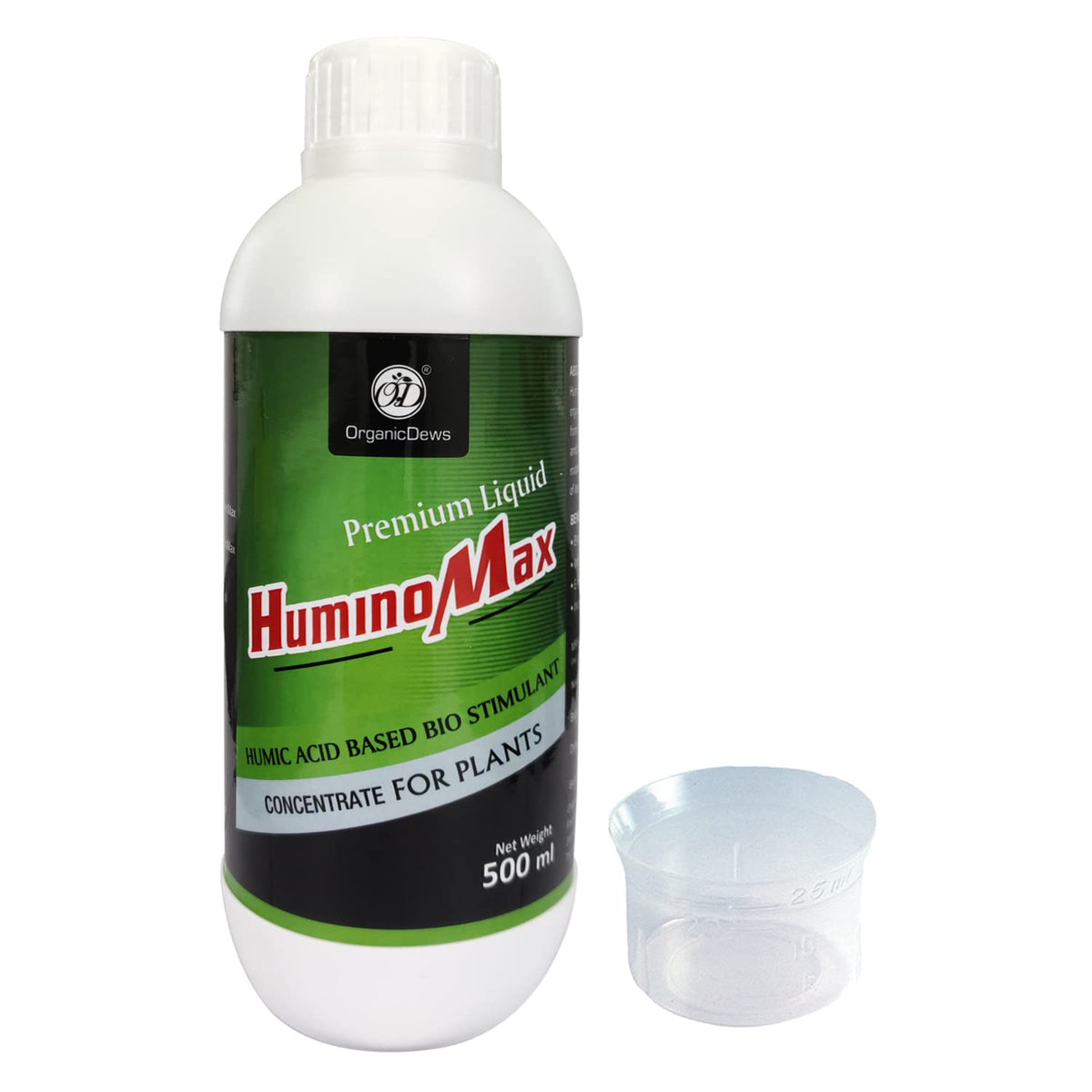 OrganicDews Liquid Humic Acid Fertilizer | Bio-Stimulant Concentrate for Plants | 25 ml Measuring Cup Included | Plant Growth Enhancer & Soil Conditioner for Indoor & Outdoor Plants