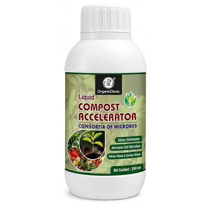 OrganicDews Liquid Compost Accelerator Microbial Inoculum for Faster Composting of Kitchen & Garden Waste – Suitable for Indoor Compost Bins & Outdoor Composting – Helps Reduce Odour