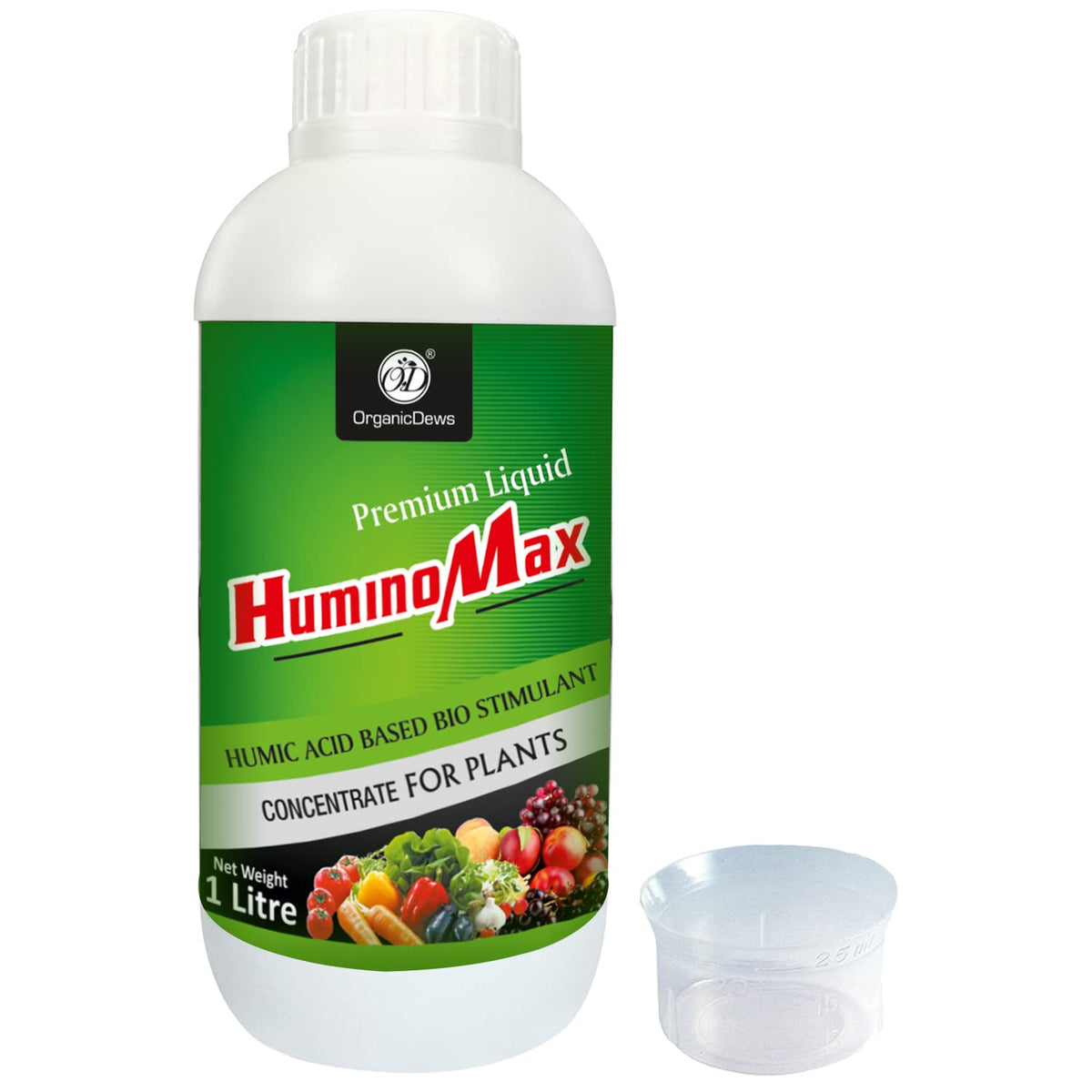 OrganicDews Liquid Humic Acid Fertilizer | Bio-Stimulant Concentrate for Plants | 25 ml Measuring Cup Included | Plant Growth Enhancer & Soil Conditioner for Indoor & Outdoor Plants