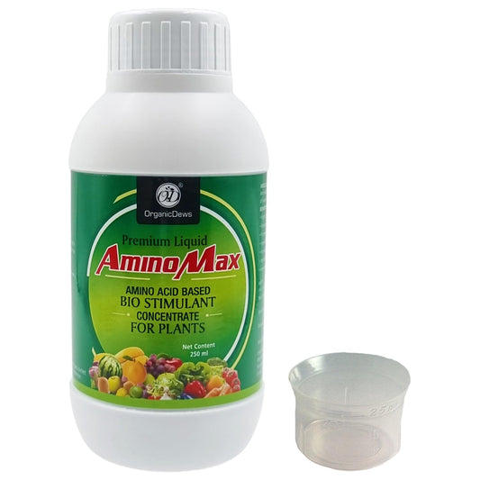 OrganicDews Amino Fertilizer (Plant Protein Hydrolysate) | 25 ml Measuring Cup Included | Bio-Stimulant Concentrate for Plants  | Plant Growth & Yield Booster