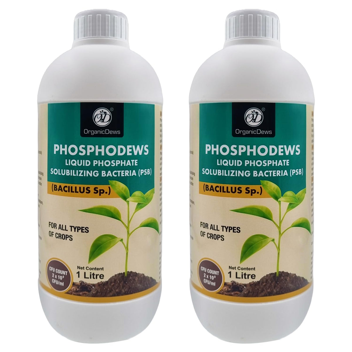 OrganicDews Phosphate Solubilizing Bacteria (PSB) – 2×10⁸ CFU/mL Liquid Bio Inoculant Fertilizer for Plants – Supports Phosphorus Availability, Root Development & Nutrient Uptake – Phosphodews