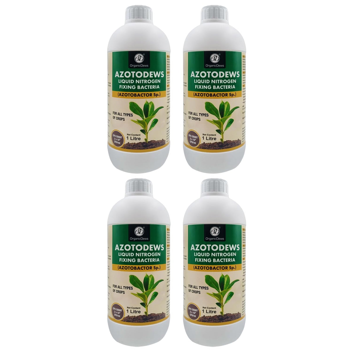 OrganicDews Azotobacter – Nitrogen-Fixing Bacteria (2 × 10⁸ CFU/ML) Liquid Bio Inoculum Fertilizer | Supports Soil Fertility, Root Development & Plant Growth | Azotodews