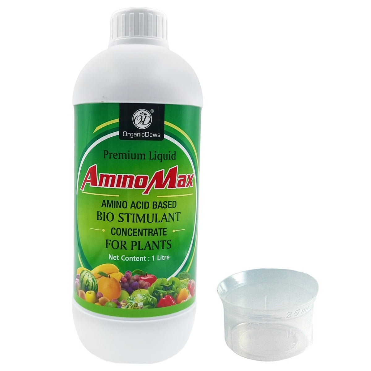 OrganicDews Amino Fertilizer (Plant Protein Hydrolysate) | 25 ml Measuring Cup Included | Bio-Stimulant Concentrate for Plants  | Plant Growth & Yield Booster