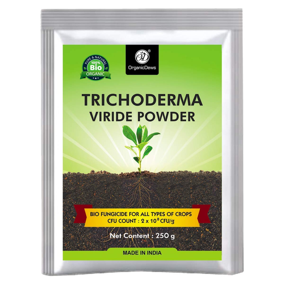 OrganicDews Trichoderma Viride Powder (2 x 10^8 CFU per Gram) For Plants