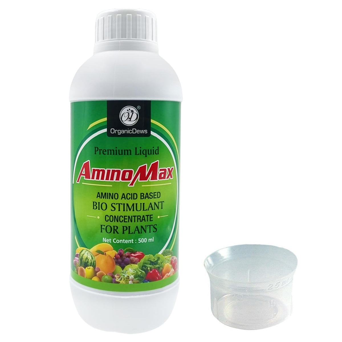 OrganicDews Amino Fertilizer (Plant Protein Hydrolysate) | 25 ml Measuring Cup Included | Bio-Stimulant Concentrate for Plants  | Plant Growth & Yield Booster