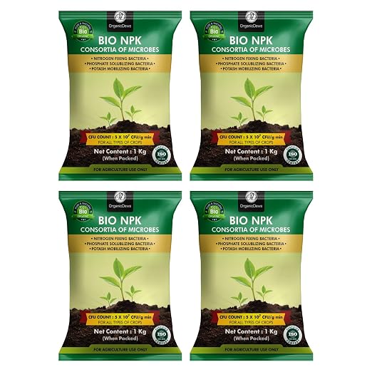 OrganicDews Bio NPK Consortia (5x10^7 CFU/g) Bio Fertilizer – Bio Inoculum for Plants – Improves Soil Fertility, Supports Plant Growth & Enhances Nutrient Availability