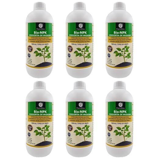 OrganicDews Bio NPK Consortia (5 × 10⁸ CFU/ml) | Bio-Inoculum Fertilizer for Plants | 1 Litre | Improves Soil Fertility & Supports Plant Growth and Yield