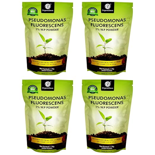 OrganicDews Pseudomonas Fluorescens Powder(2x10 8 CFU/g) for Seeds and Garden Plants - Against Root/Stem Rot, Wilt Fungal Dieases