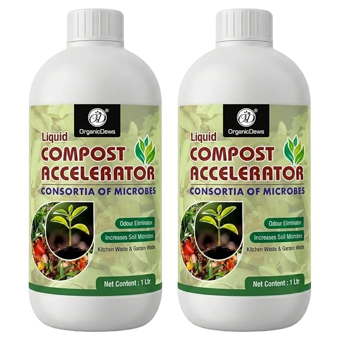 OrganicDews Liquid Compost Accelerator Microbial Inoculum for Faster Composting of Kitchen & Garden Waste – Suitable for Indoor Compost Bins & Outdoor Composting – Helps Reduce Odour