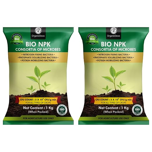 OrganicDews Bio NPK Consortia (5x10^7 CFU/g) Bio Fertilizer – Bio Inoculum for Plants – Improves Soil Fertility, Supports Plant Growth & Enhances Nutrient Availability