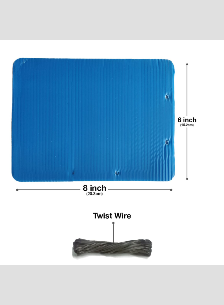 OrganicDews Yellow & Blue Sticky Glue Insect Trap (8 x 6 Inches) – Double-Sided Glue Trap with Release Paper & Twist Tie for Flying Insects, Thrips, Fruit Flies & Garden Pests